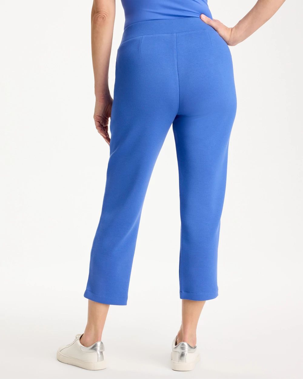 coco-zacque ポージングパンツ ブルー Zenergy® Soft Pique Cropped Pants | Chico's